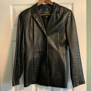 Vintage Danier Black Leather Blazer (used, size 4)
